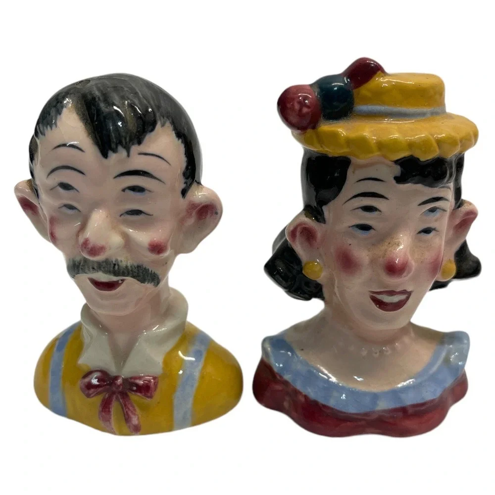Enesco Rare Salt & Pepper‎ Shakers VTG Vintage Four Eye Made Japan